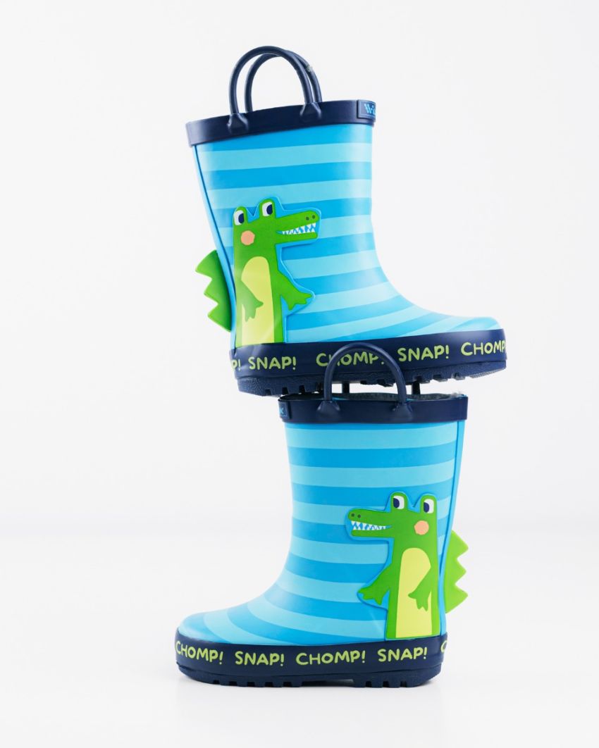 Wink - Aqqo - Aligator blue warm lined baby rainboots