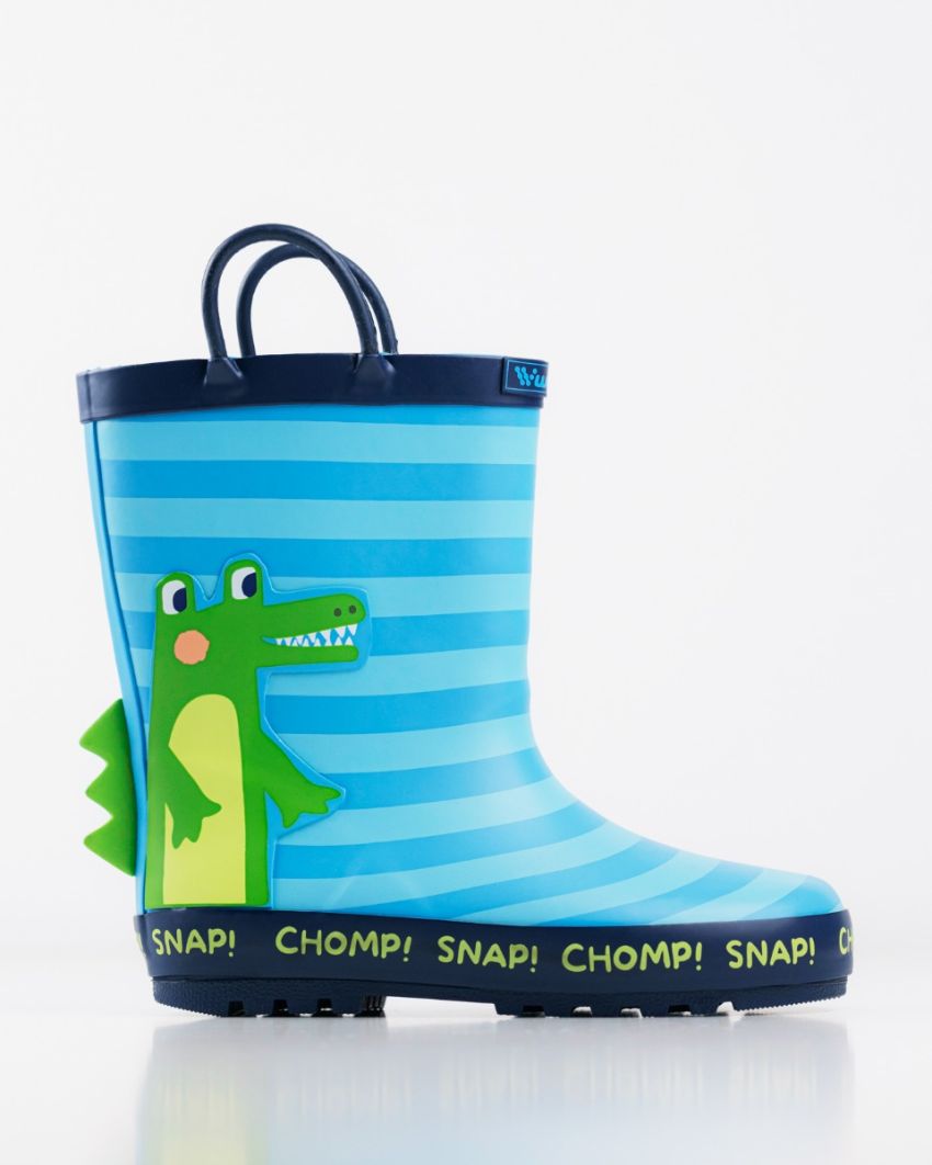 Wink - Aqqo - Aligator blue warm lined kids rainboots