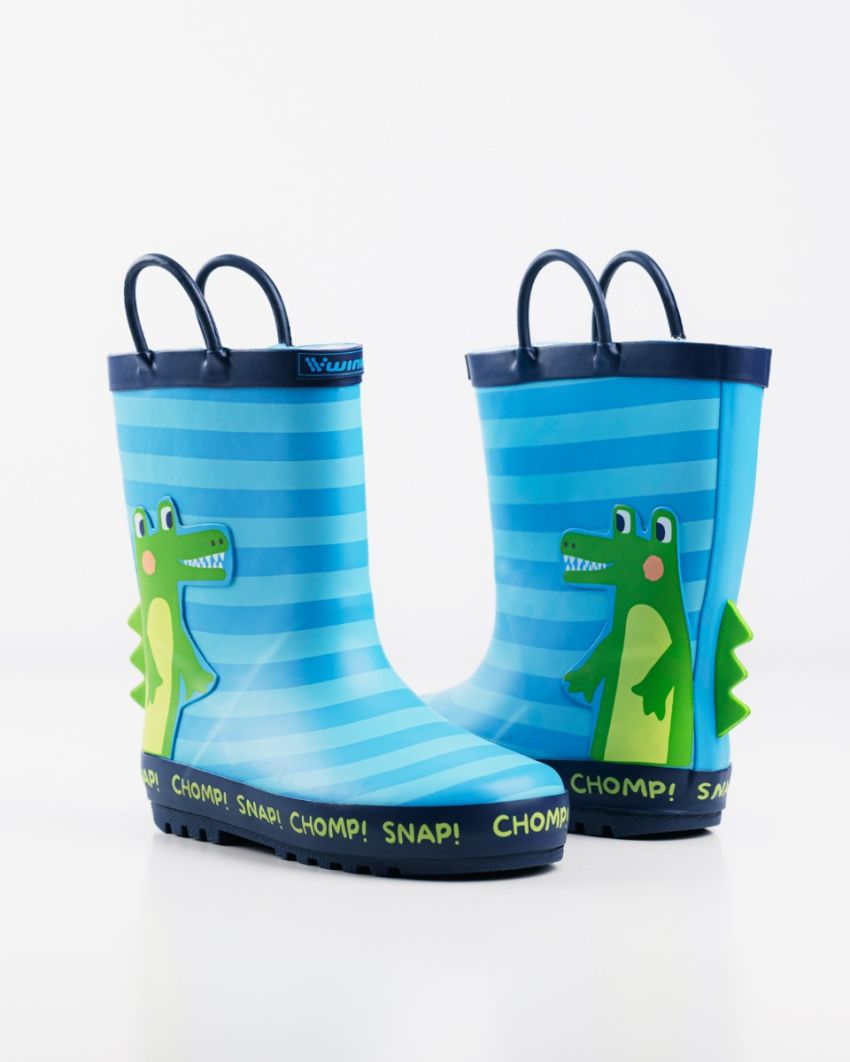 Wink - Aqqo - Aligator blue warm lined kids rainboots