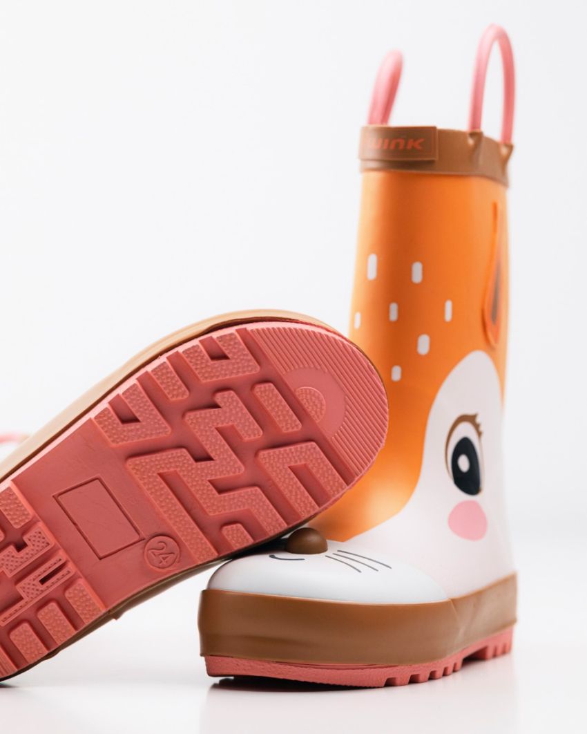 Wink - Aqqo - Fawn brown warm lined baby rainboots