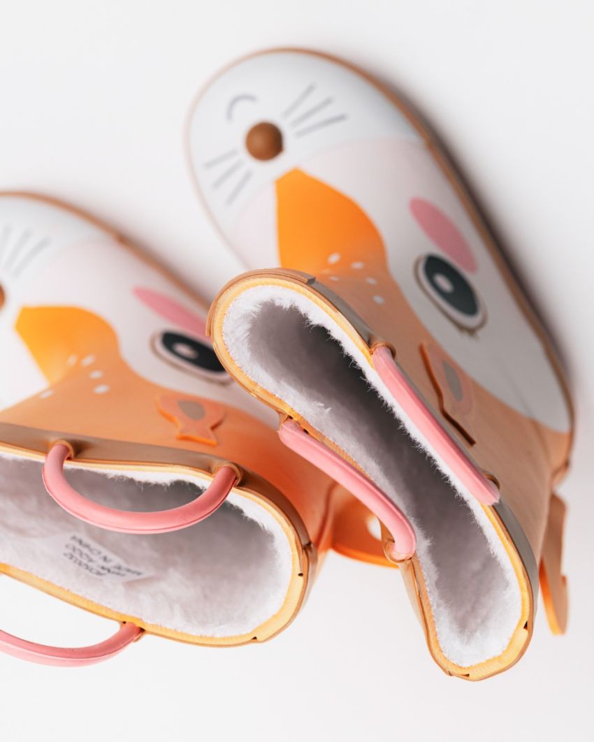 Wink - Aqqo - Fawn brown warm lined baby rainboots