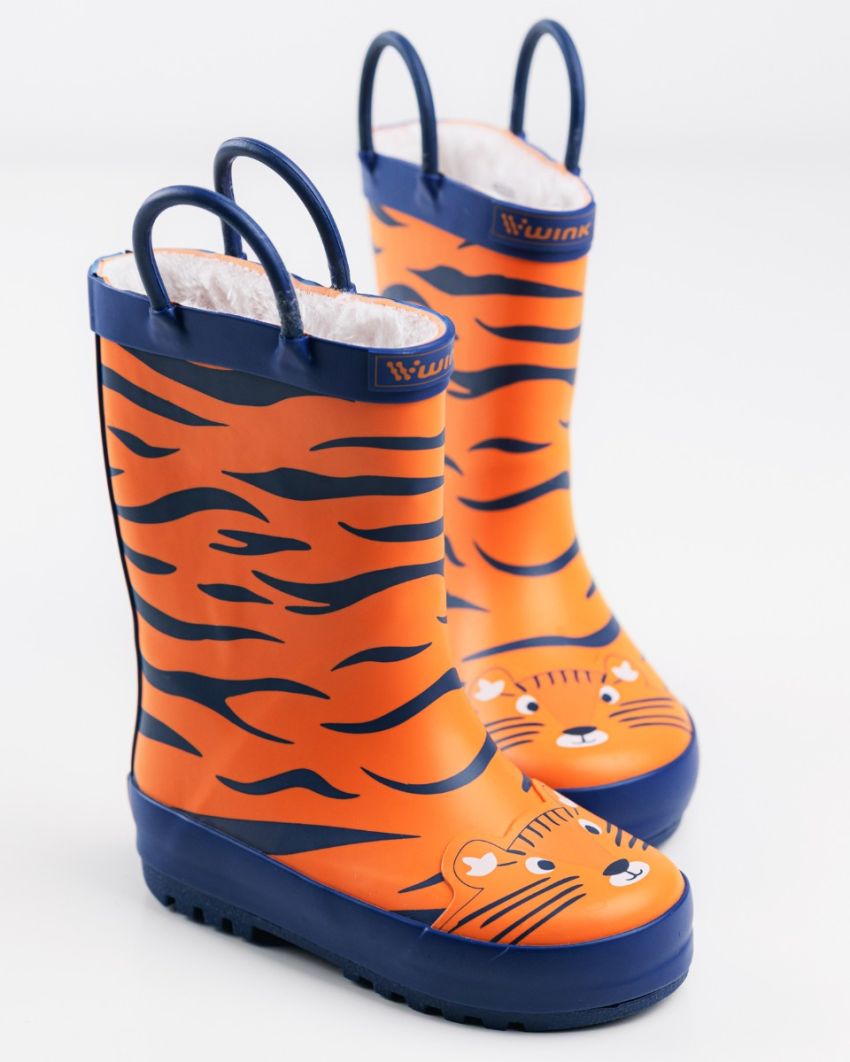 Wink - Aqqo - Tiger narancsárga bélelt baba gumicsizma