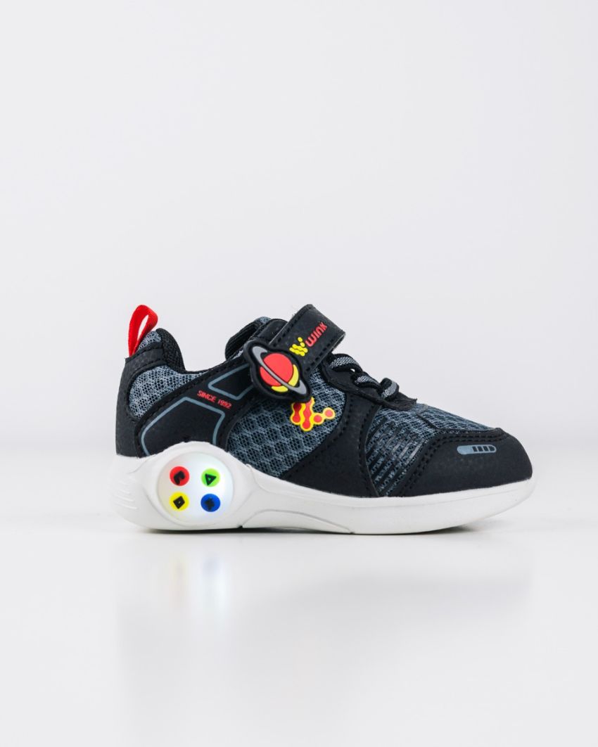 Wink - Nalan black baby boy sneakers lights