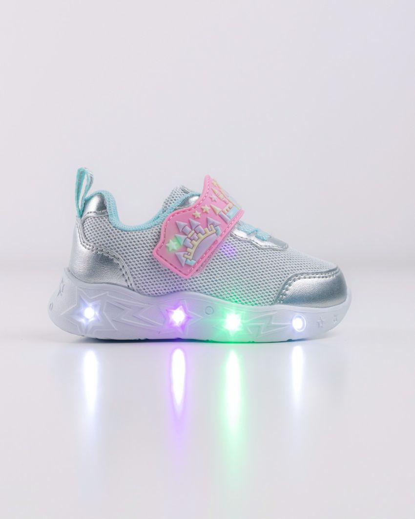 Wink - Brya silver LED lights baby shoes