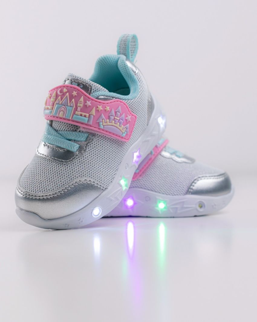 Wink - Brya silver LED lights baby shoes