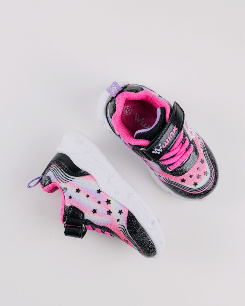 Wink - Alastar black-magenta LED lights baby sneakers