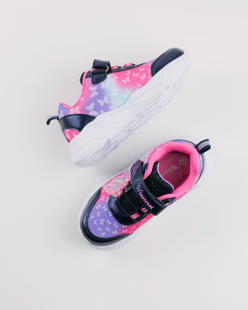 Wink - Pyrgus fekete-magenta villogó gyerek cipő