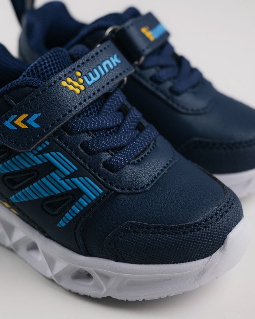 Wink - Techen sötétkék villogó baba cipő