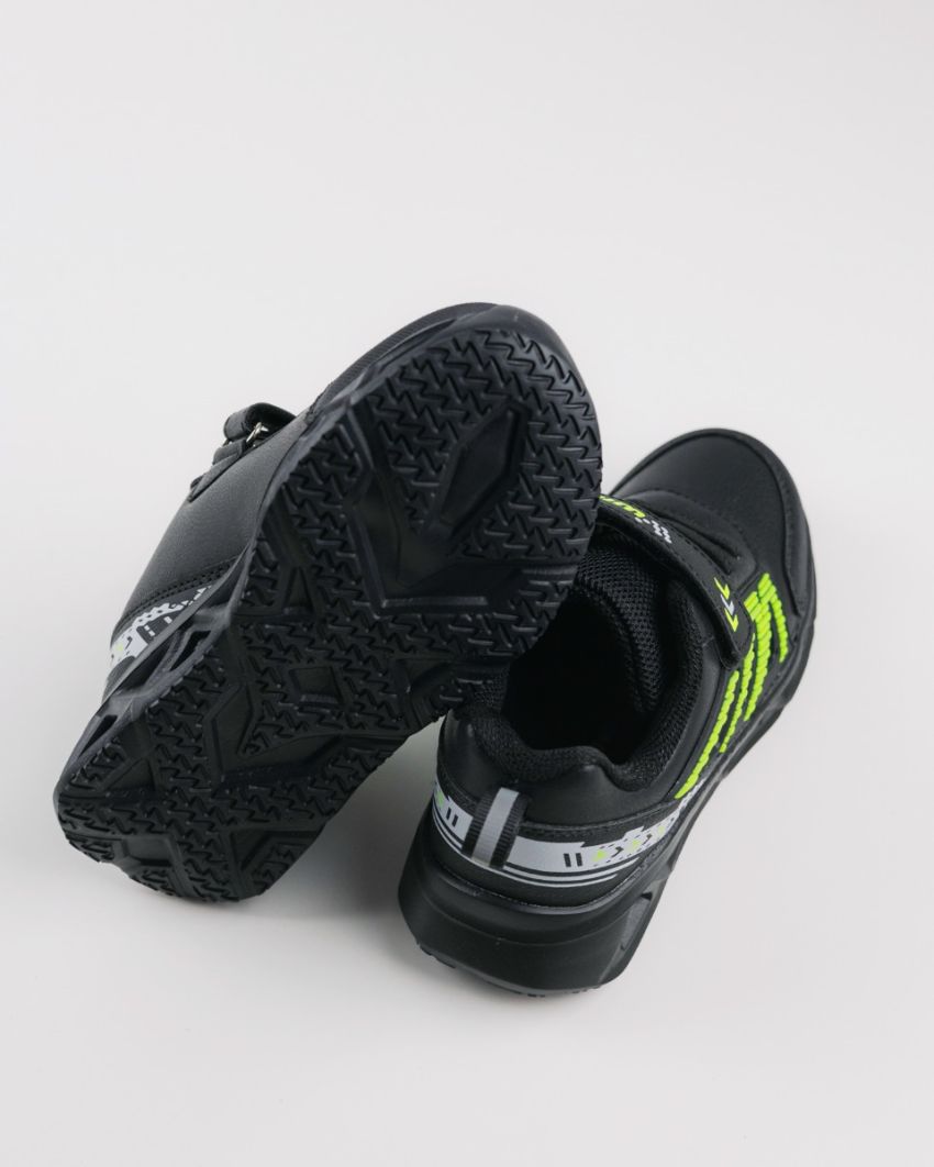 Wink - Techen black-lime LED lights kids sneakers