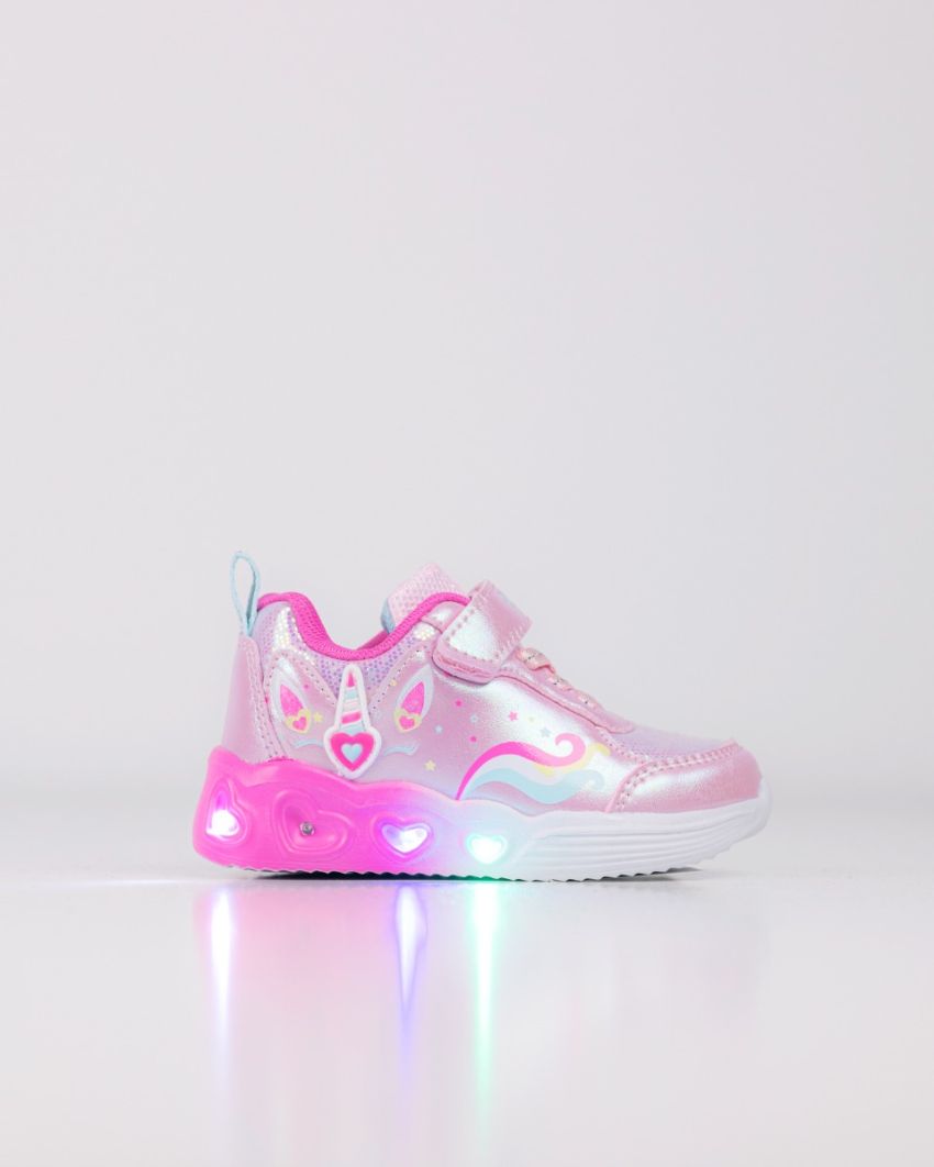 Wink - Strigill rózsaszín-magenta villogó baba cipő