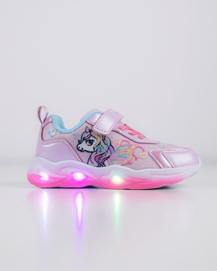 Wink - Ylla pink girls sneakers lights