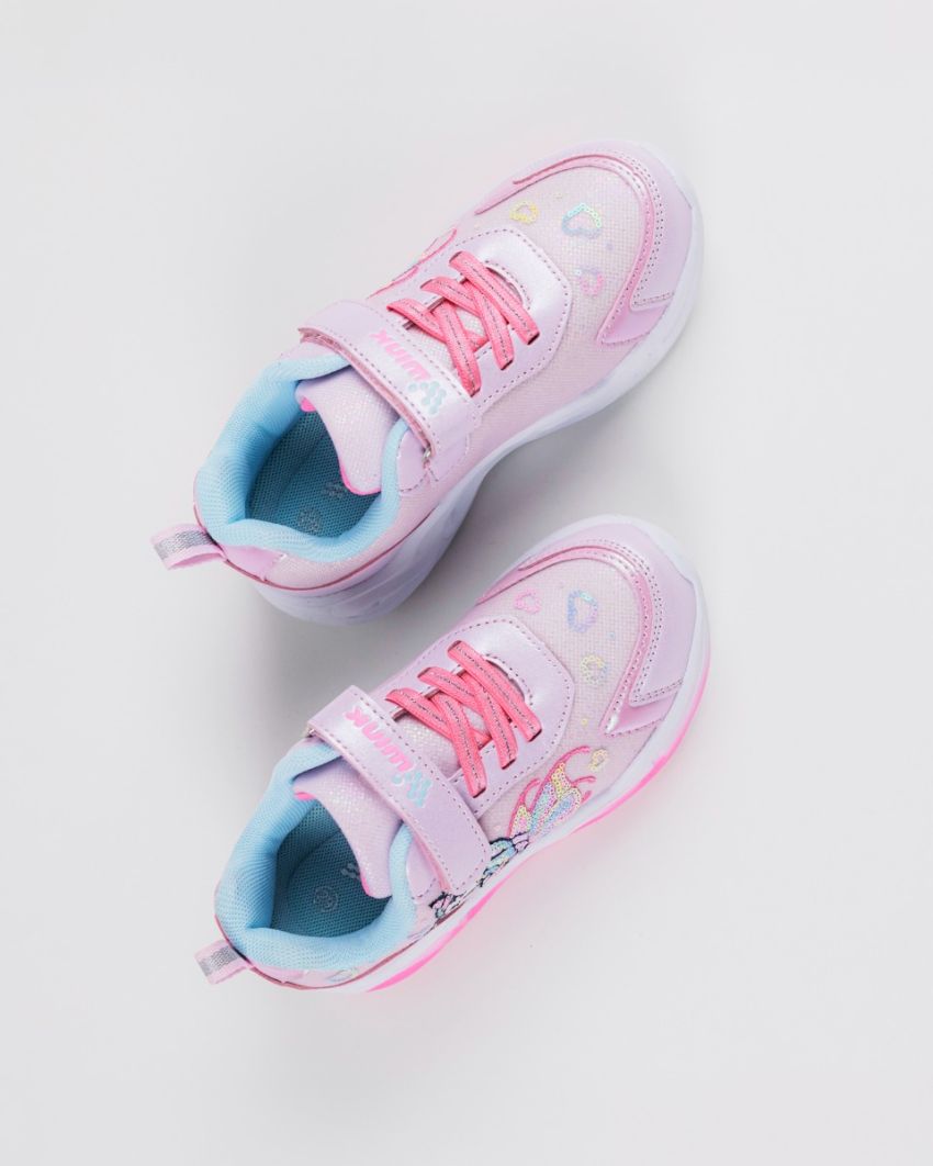 Wink - Ylla pink girls sneakers lights