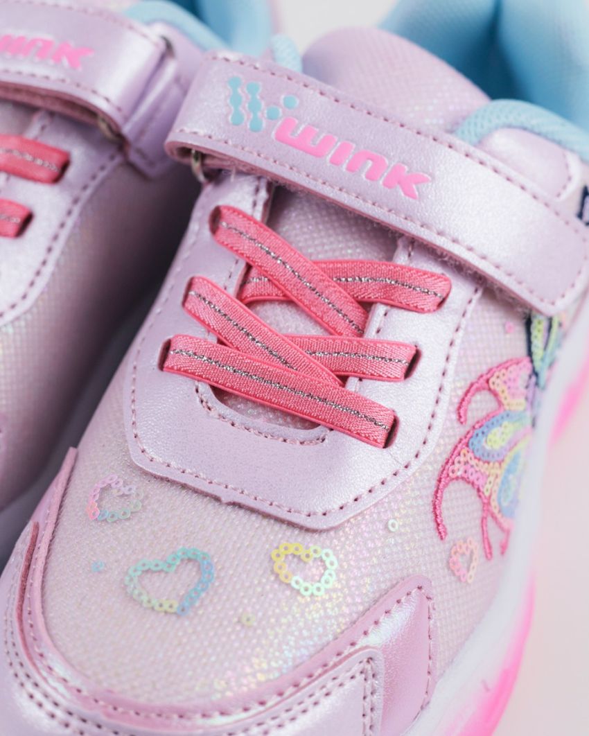 Wink - Ylla pink girls sneakers lights