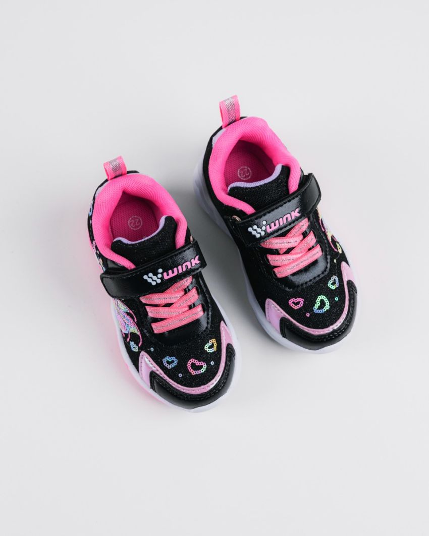 Wink - Ylla black baby girl sneakers lights