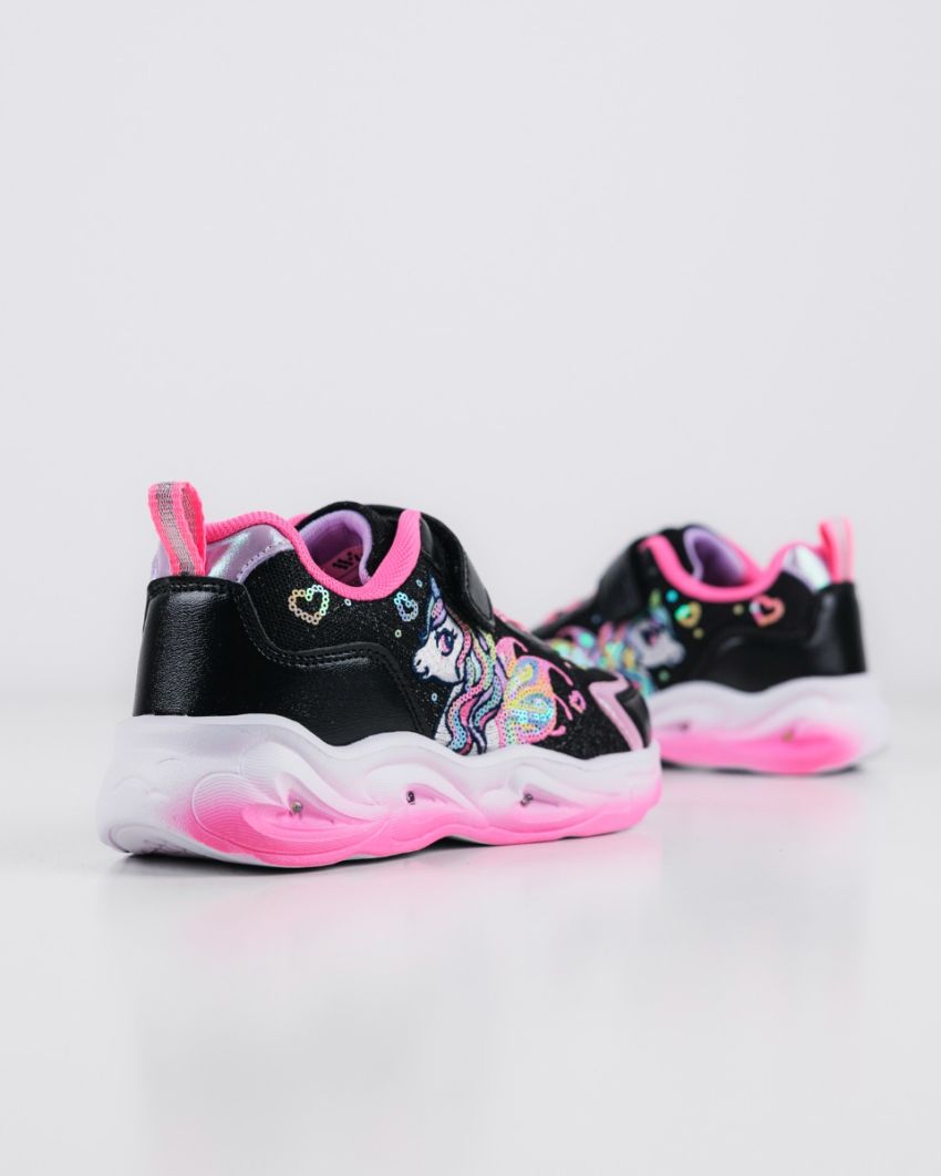 Wink - Ylla fekete lány sneaker világítós
