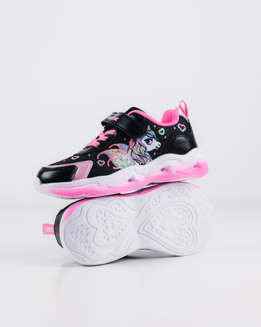 Wink - Ylla fekete lány sneaker világítós