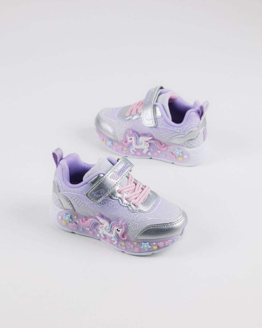 Wink - Cyran ezüst lány baba sneaker világítós