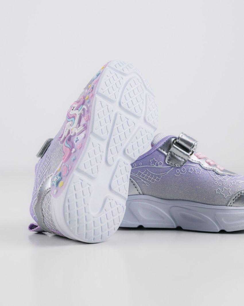 Wink - Cyran ezüst lány baba sneaker világítós