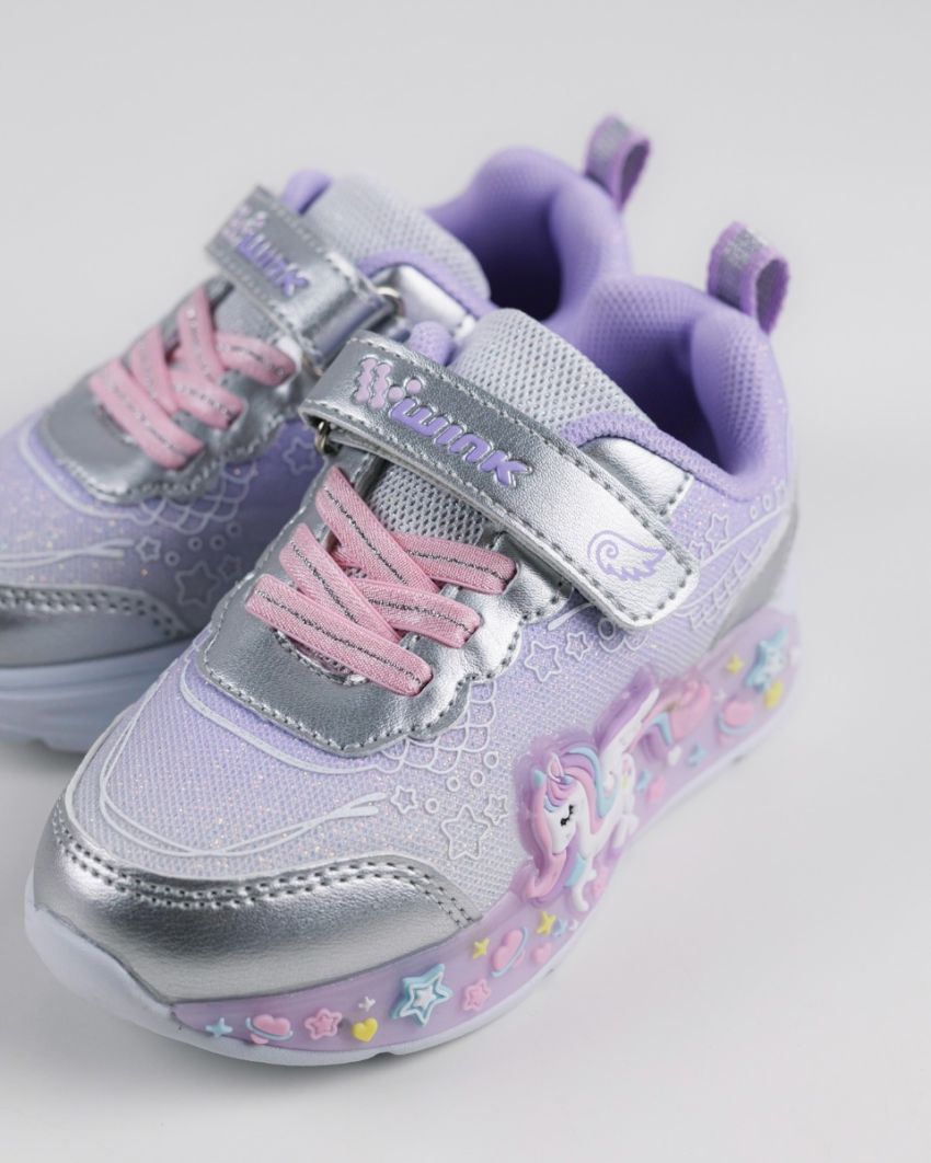 Wink - Cyran ezüst lány baba sneaker világítós