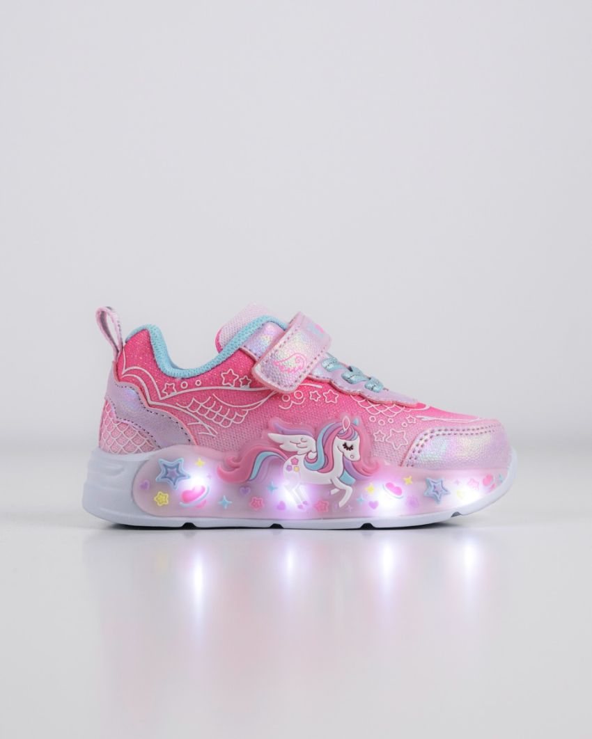 Wink - Cyran rózsaszín lány baba sneaker világítós