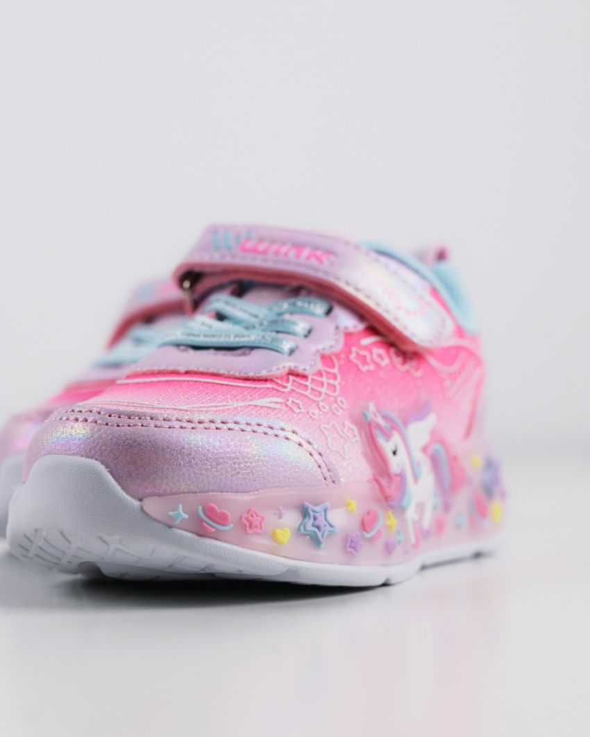 Wink - Cyran rózsaszín lány baba sneaker világítós