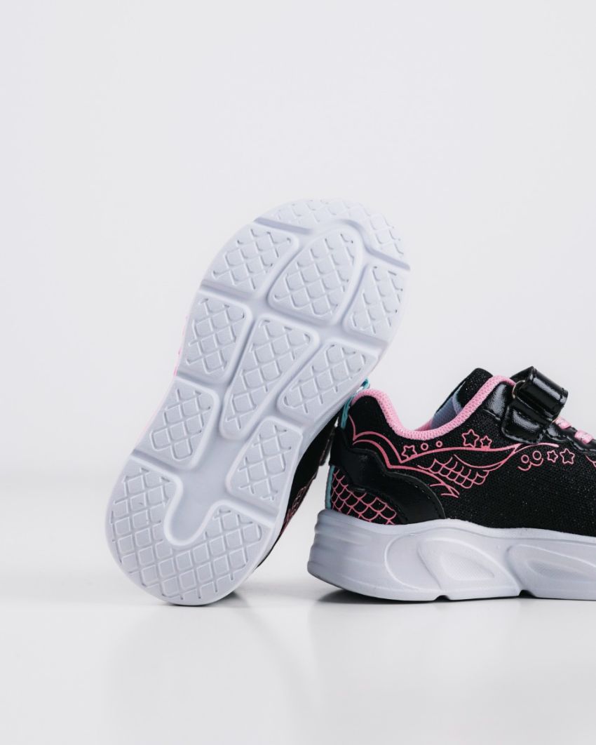 Wink - Cyran black baby girl sneakers lights