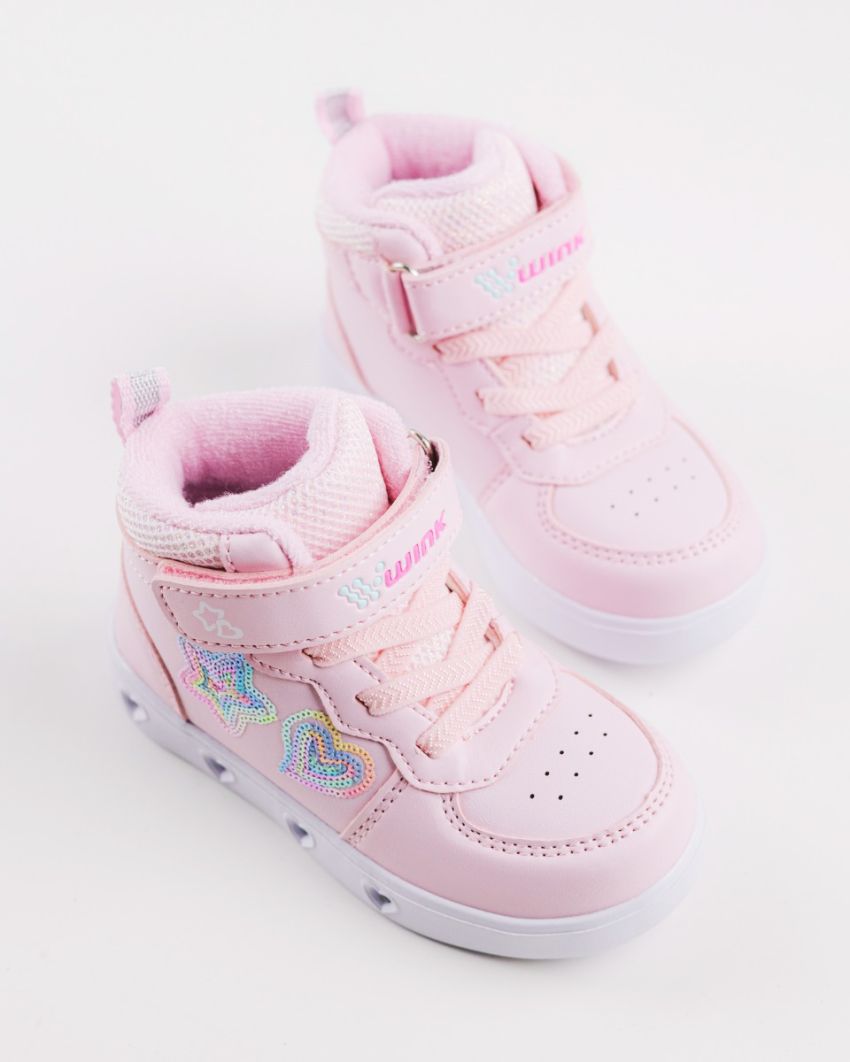 Wink - Rhea Star pink LED lights baby sneakers