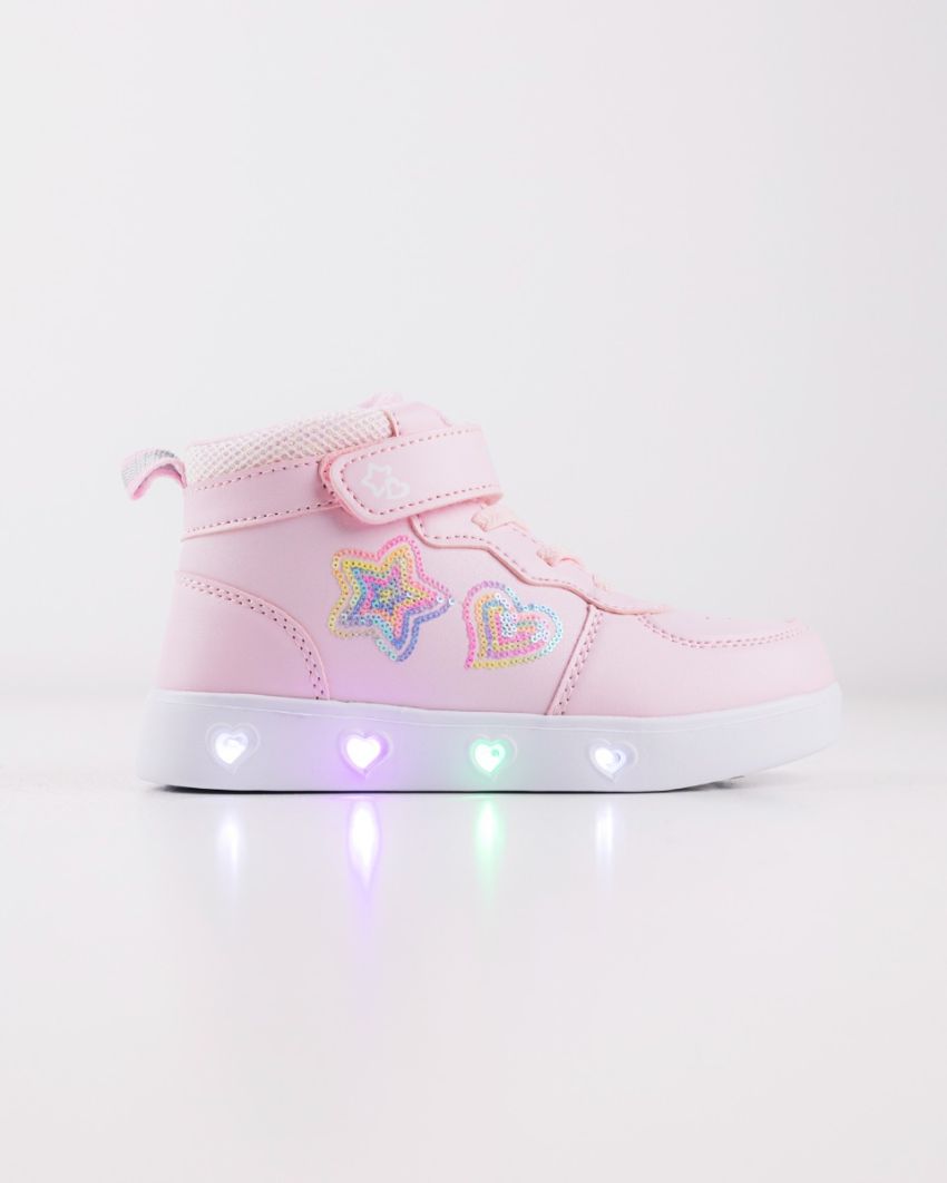 Wink - Rhea Star pink LED lights kids sneakers
