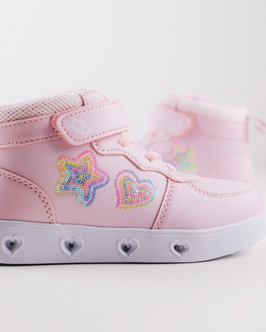 Wink - Rhea Star pink LED lights kids sneakers