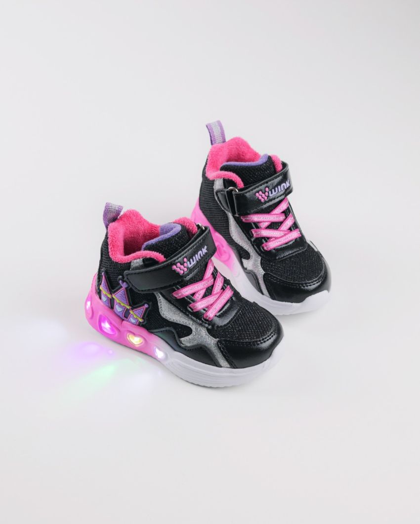 Wink - Rhea Bry black LED lights baby shoes