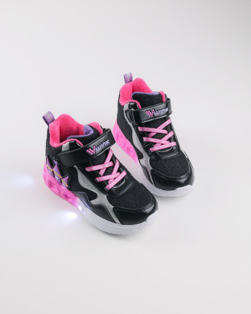 Wink - Rhea Bry black LED lights kids shoes