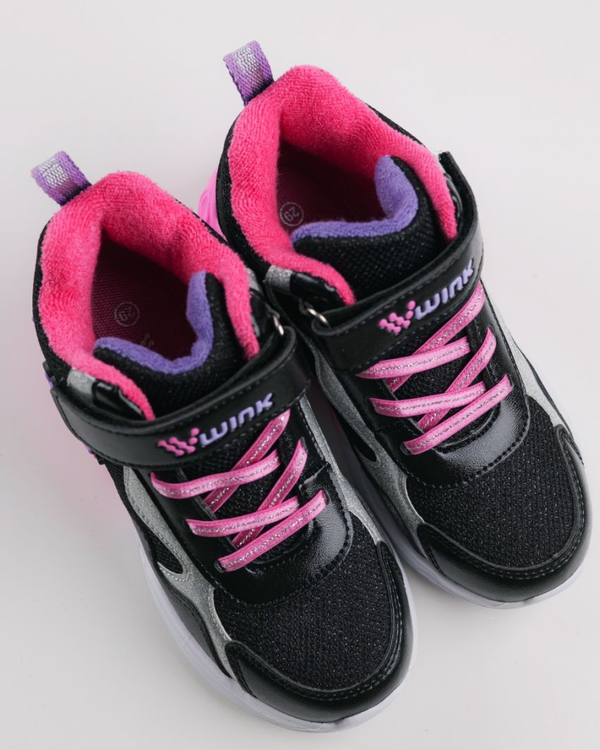 Wink - Rhea Bry black LED lights kids shoes