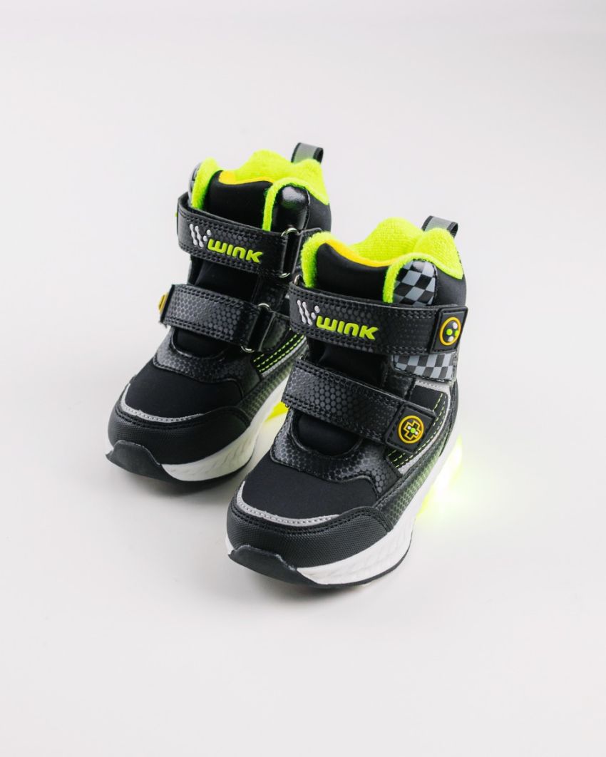 Wink - Alea black LED lights baby boots