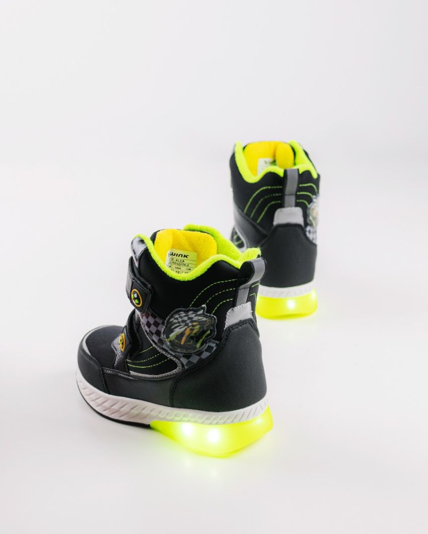 Wink - Alea black LED lights baby boots
