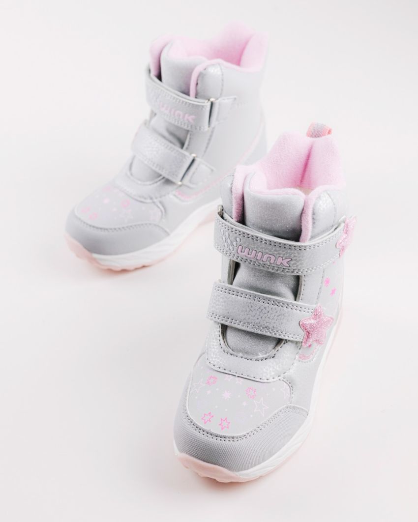 Wink - Mimas grey LED lights kids boots