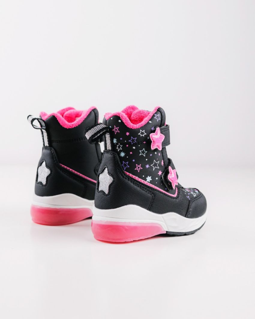 Wink - Mimas black LED lights baby boots