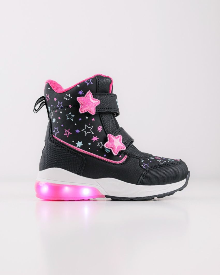 Wink - Mimas black LED lights kids boots
