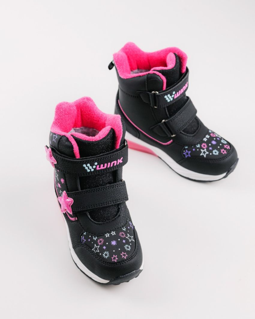 Wink - Mimas black LED lights kids boots