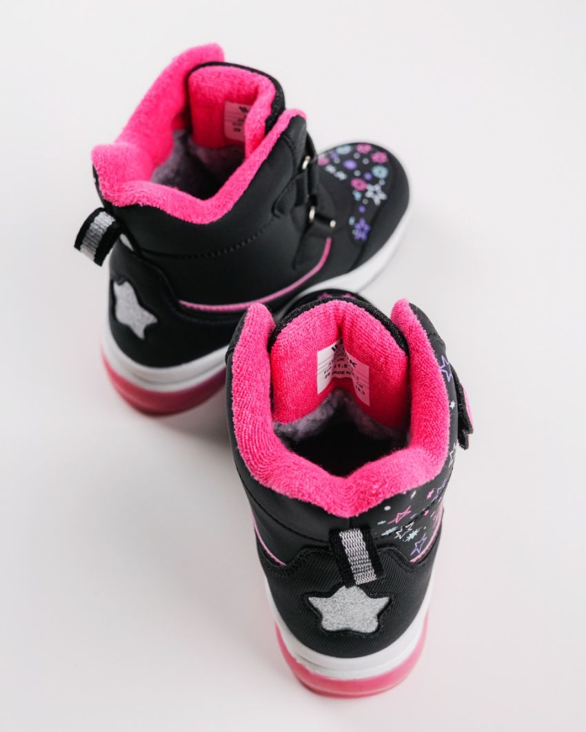 Wink - Mimas black LED lights kids boots