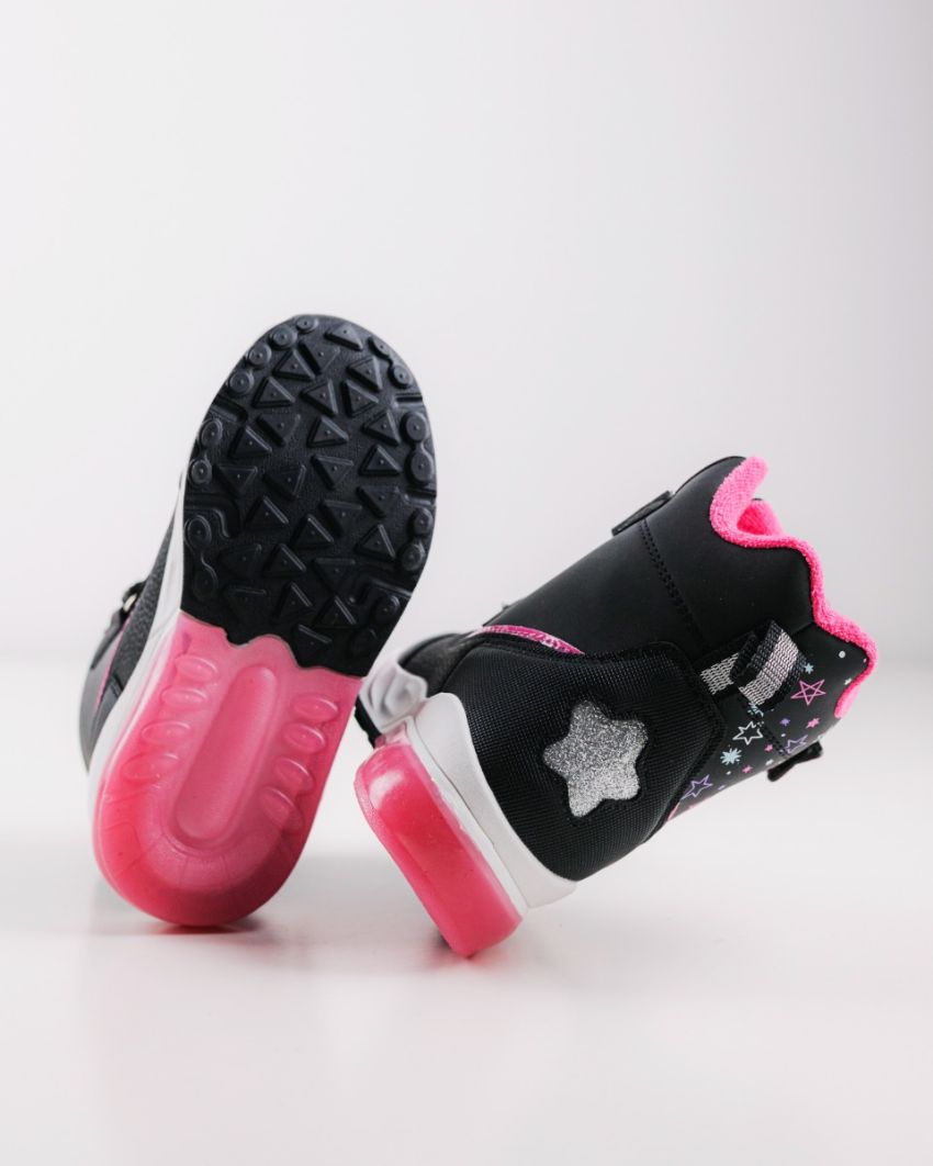 Wink - Mimas black LED lights kids boots