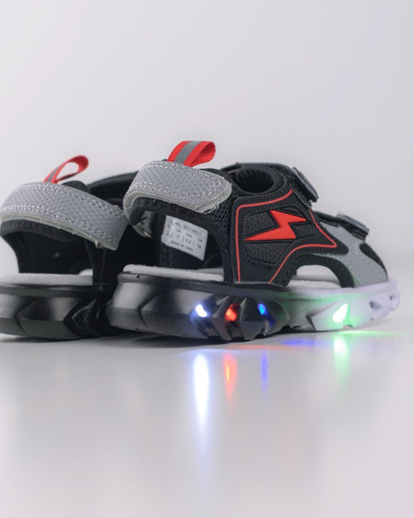 Wink - Zzap black LED lights baby sandals