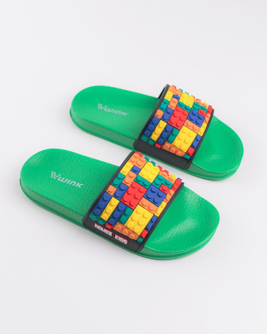 Wink - Impar green kids slippers