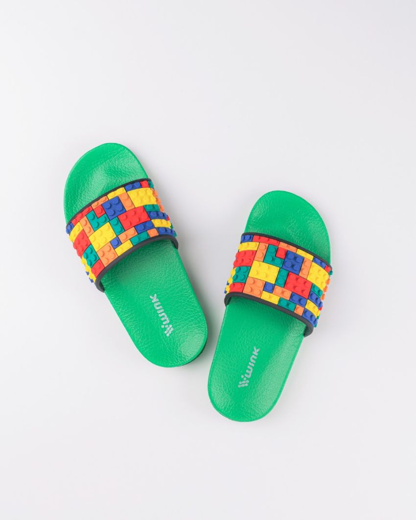 Wink - Impar green kids slippers