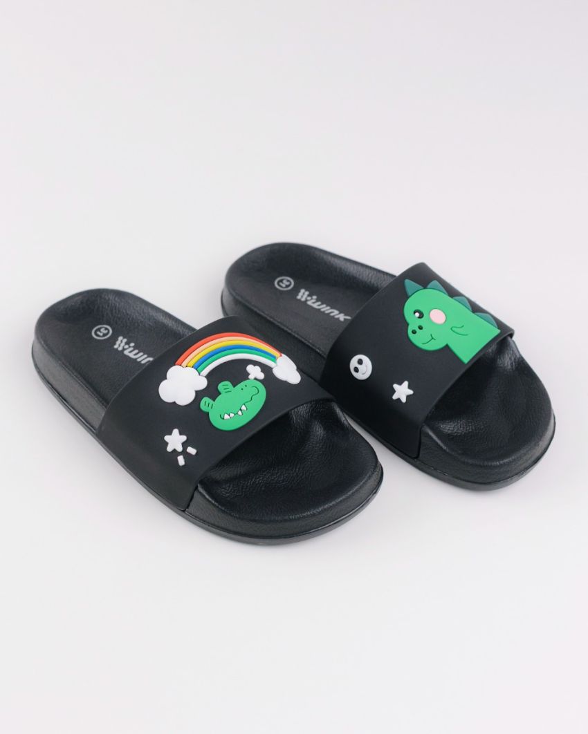 Wink - Dragi black kids slippers
