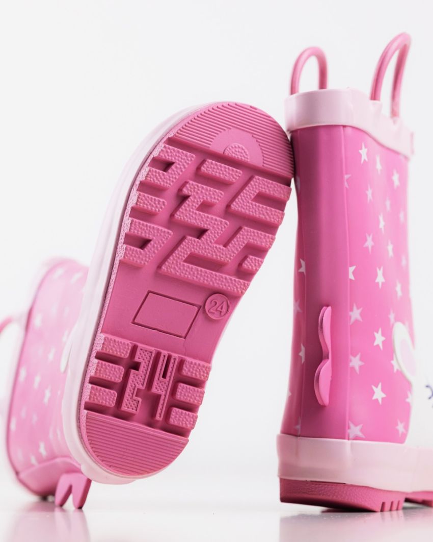 Wink - Aqqo - Unikornis magenta bélelt baba gumicsizma