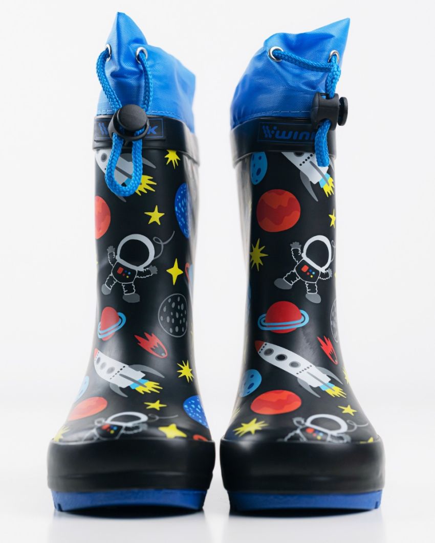 Wink - Aqqo - Space fekete bélelt baba gumicsizma