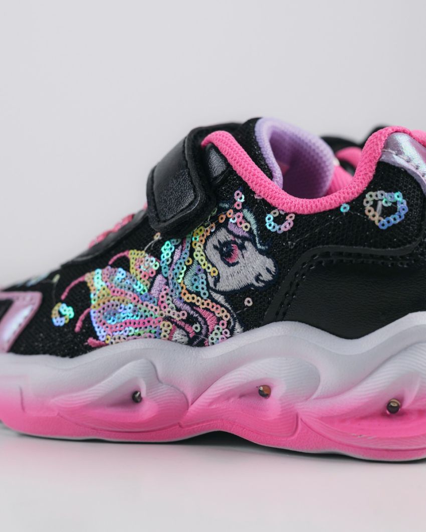 Wink - Ylla fekete lány baba sneaker világítós