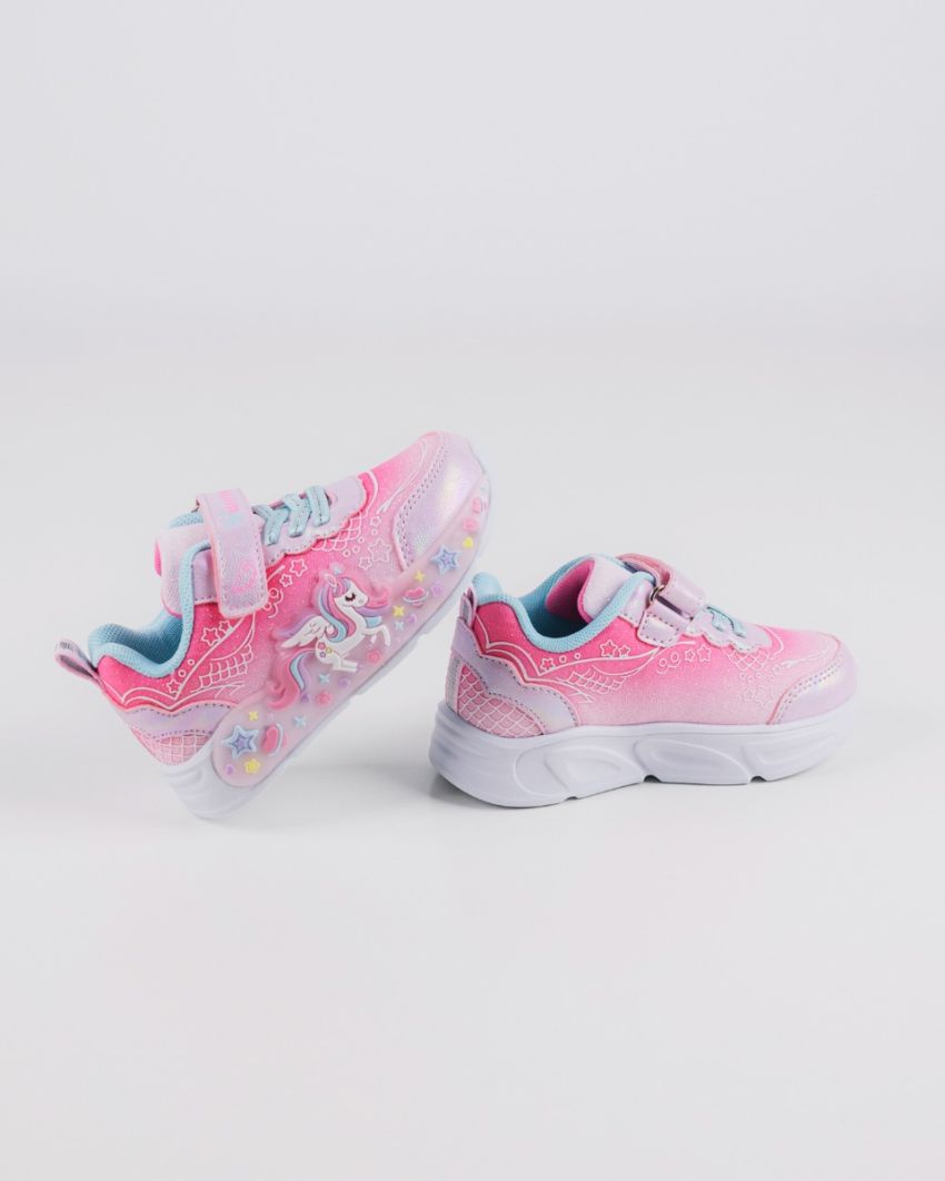 Wink - Cyran rózsaszín lány baba sneaker világítós